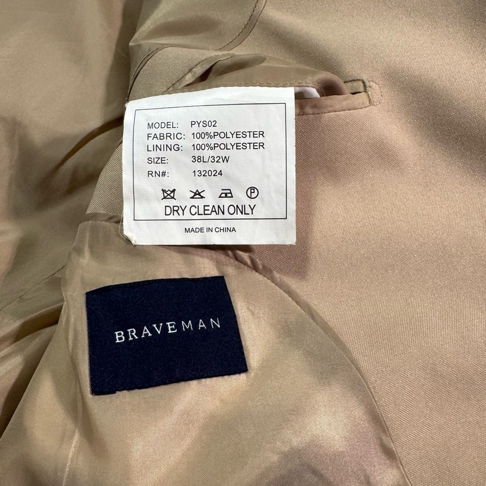 Men's Tan Blazer - Picture 3 of 3